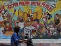 FOTO : Mural Pemilu 2019 dan Upaya Mengikis Golput