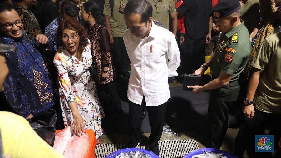 Presiden Jokowi lega akhirnya Indonesia kini punya pasar ikan modern