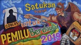Mural di kompleks Taman Budaya Raden Saleh (TBRS) Semarang, Jawa Tengah, berisi ajakan untuk mewujudkan pemilu yang berdaulat. (ANTARA FOTO/R. Rekotomo)