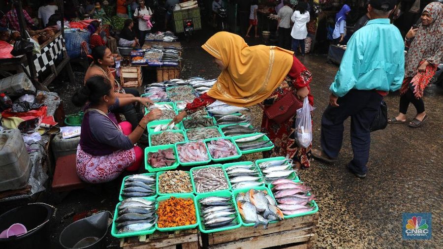 Ilustrasi suasana pasar tradisional (CNBC Indonesia/Muhammad Sabki)