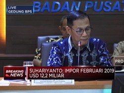 Impor Februari USD 12,2 Miliar