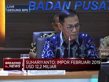 Impor Februari USD 12,2 Miliar