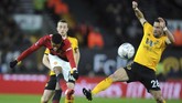 Skuat asuhan Ole Gunnar Solskjaer di luar dugaaan takluk 1-2 dari Wolverhampton di Stadion Molineux. Gol tunggal Man United dicetak Marcus Rashford di masa injury time babak kedua. (AP Photo/Rui Vieira)