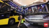 Busworld Southeast Asia 2019 diharapkan bisa mendongkrak pasar kendaraan komersial dalam negeri. (CNNIndonesia/Safir Makki)