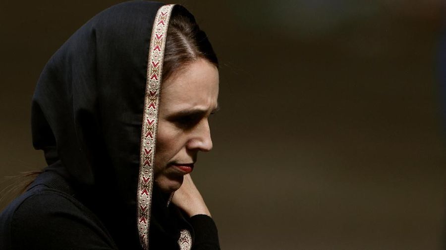 Perdana Menteri Selandia Baru Jacinda Ardern menghadiri prosesi pemakaman dari korban meninggal penembakan jamaah Masjid Al-Noor.