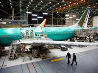 A 737 Max aircraft is pictured at the Boeing factory in Renton, Washington, U.S., March 27, 2019.  REUTERS/Lindsey Wasson