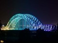 Dua Jembatan di Indonesia Bercahaya Kala Malam