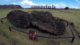 ‘Wajah’ patung-patung batu yang menjadi ‘penjaga’ garis pantai di Easter Island alias Rapa Nui, sebuah pulau terpencil di Polinesia, akan berubah 100 tahun mendatang. (REUTERS/Jorge Vega)