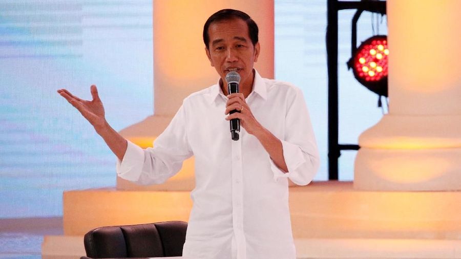 Indonesia's presidential candidate Joko Widodo speaks during a debate with his opponent Prabowo Subianto (not pictured) in Jakarta, Indonesia, February 17, 2019. REUTERS/Willy Kurniawan