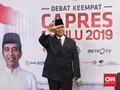 Tiba di Lokasi Debat Keempat, Prabowo Acung Dua Jari