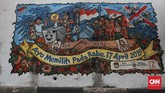 Tak semua rakyat terkutub pada kelompok 01 atau 02. Belakangan muncul poros tengah yang menyuarakan golput sebagai bentuk kekecewaan terhadap narasi kampanye kandidat yang tak menyuguhkan solusi pembaruan. CNN Indonesia/Andry Novelino