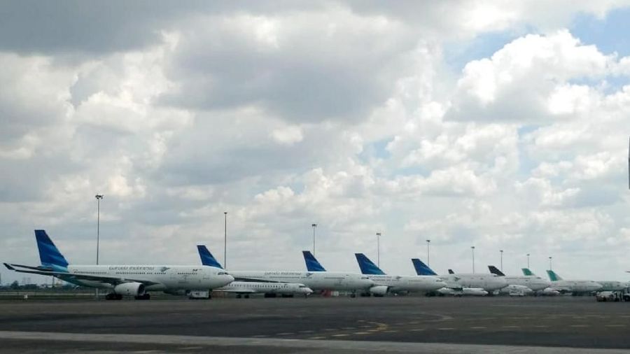 Airbus dan GMF AeroAsia menandatangani perjanjian perbaikan komponen pesawat. (CNBC Indonesia/Muhammad Choirul)