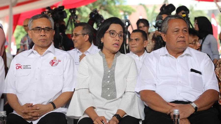 Menteri Keuangan Sri Mulyani Indrawati bertemu dengan 150 mahasiswa Indonesia di Columbia University, New York, AS.