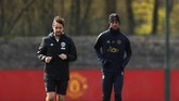 Penyerang Manchester United Marcus Rashford menjalani latihan terpisah dan masih diragukan bermain saat melawan Barcelona. (Reuters/Lee Smith)