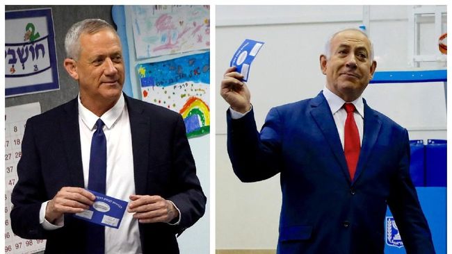 Pemilu Israel Imbang, Netanyahu dan Gantz Negosiasi Koalisi - CNN Indonesia
