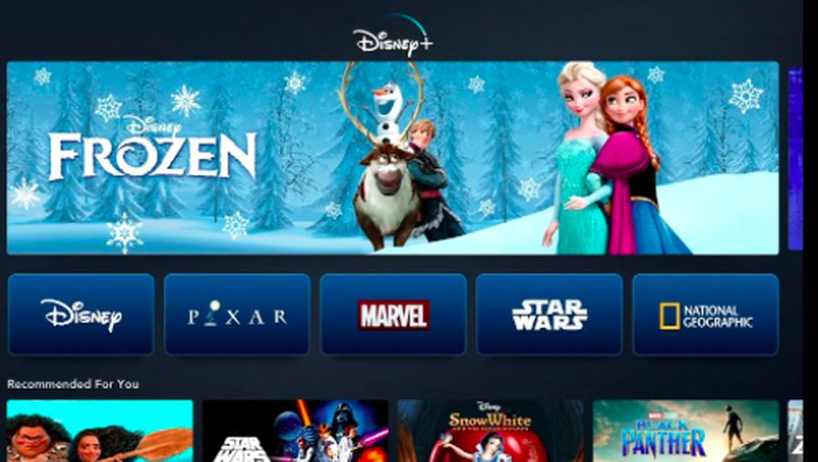 Tampilan Disney+ di layar televisi (Foto: CNBC)