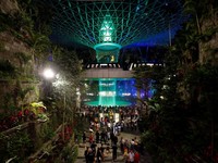 Intip Air Terjun Indoor Tertinggi Dunia di Bandara Changi