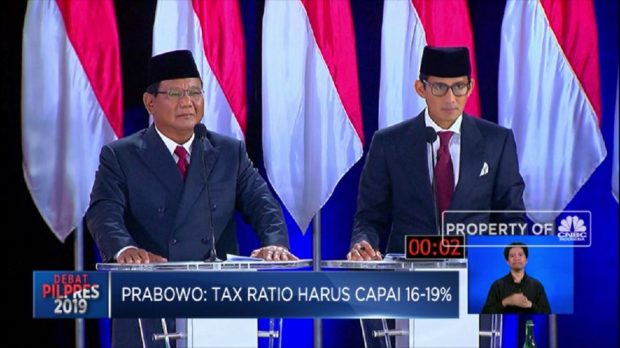 Dalam debat pilpres pamungkas malam ini, paslon nomor urut 02 umbar janji di sektor perpajakan.