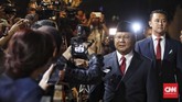 Calon presiden nomor urut 02 Prabowo Subianto saat hadir pada debat terakhir pilpres 2019 yang berlangsung di Hotel Sultan, Jakarta, 13 April 2019. (CNN Indonesia/Hesti Rika)