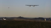 Uji coba penerbangan pesawat dilakukan oleh Stratolaunch, perusahaan yang didirikan pada 2011 oleh co-founder Microsoft, Paul Allen. (AP Photo/Matt Hartman)