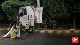 Selama masa tenang, KPU memang sudah meminta agar tidak ada hal-hal yang berbau kampanye, baik itu alat peraga maupun iklan kampanye. (CNN Indonesia/Andry Novelino)
