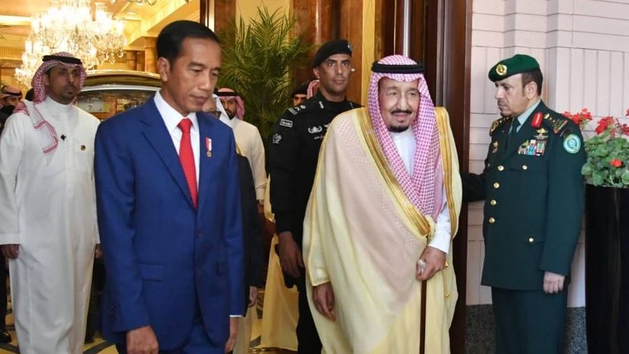 Pertemuan Jokowi dan Raja Salman di Riyadh, Arab Saudi, Minggu (14/4/2019). (Foto: Biro Pers Sekretariat Presiden)
