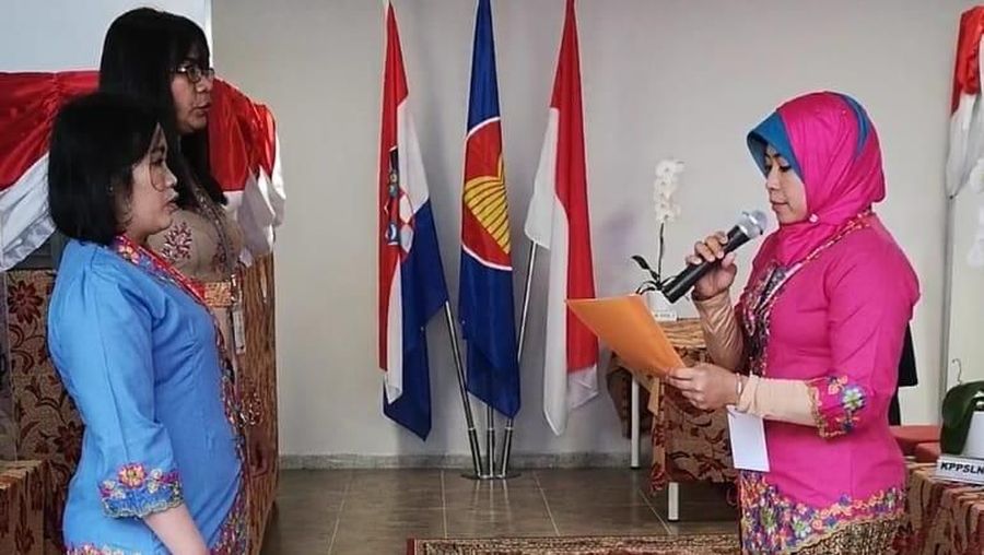 Suasana pemilu luar negeri di Zagreb, Kroasia.