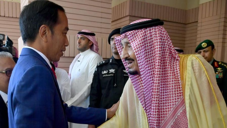Pertemuan Jokowi dan Raja Salman di Riyadh, Arab Saudi, Minggu (14/4/2019). (Foto: Biro Pers Sekretariat Presiden)