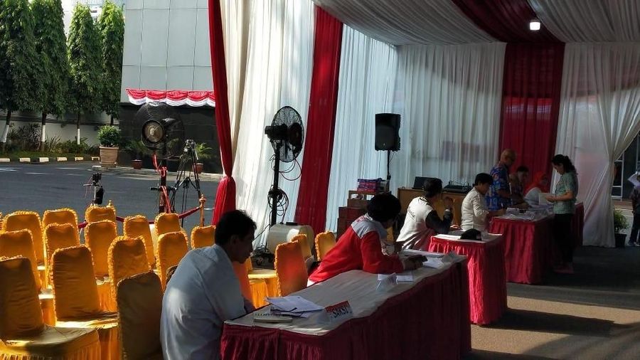 Suasana TPS tempat Jokowi akan memberikan hak suaranya di Pemilu 2019.
