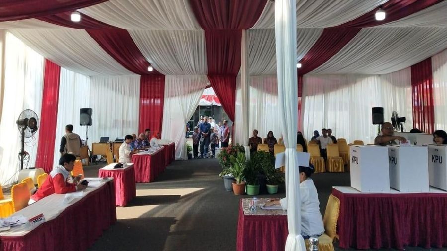 Suasana TPS tempat Jokowi akan memberikan hak suaranya di Pemilu 2019.