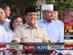 Ini Pidato Klaim Kemenangan Prabowo