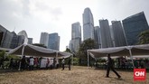 Warga antusias mengikuti Pemilu 2019. Tampak warga tengah mendatangi TPS di Kelurahan Senayan, Jakarta, Rabu 17 April 2019. (CNNIndonesia/Safir Makki)