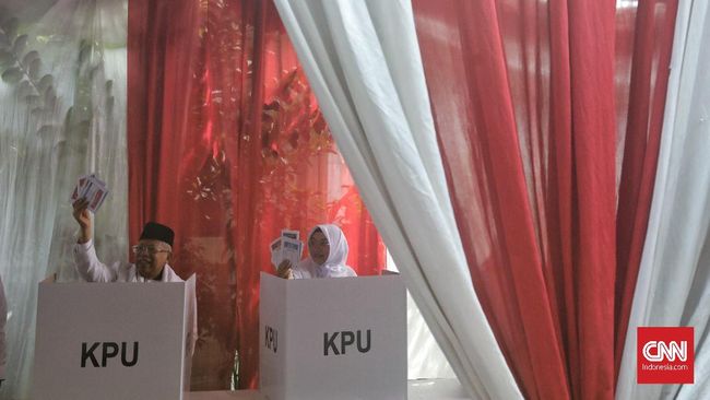 Jokowi Unggul 3 Suara dari Prabowo di TPS Ma'ruf Amin