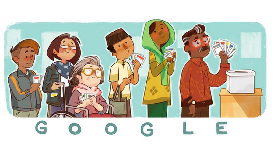 Google Doodle memberikan gimmick unik pemilu 2019