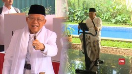 VIDEO: Sebelum Nyoblos Ma'ruf Olahraga Sepeda Pakai Sarung