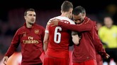 Kemenangan 1-0 Arsenal atas Napoli memuluskan langkah The Gunners ke semifinal. Selanjutnya Arsenal akan berhadapan dengan Valencia. (Action Images via Reuters/Matthew Childs)
