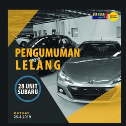 Wow, Bea Cukai Lelang 28 Mobil 'New' Subaru Rp 100 Jutaan