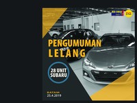 Wow, Bea Cukai Lelang 28 Mobil 'New' Subaru Rp 100 Jutaan