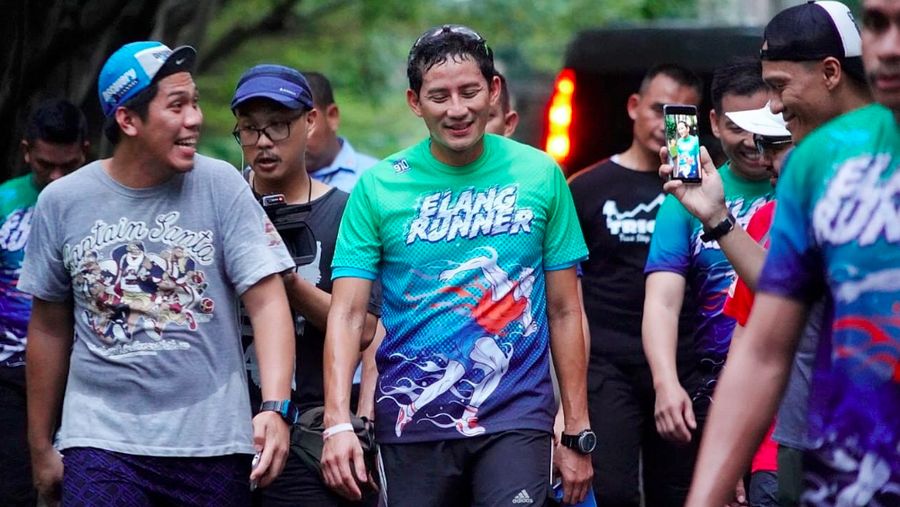 Sandiaga S Uno kembali sehat dan bisa berolahraga kembali.