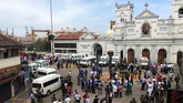 Tercatat, ada tiga gereja yang diserang bom secara simultan. Selain itu, ada tiga hotel papan atas yang juga menjadi target. (REUTERS/Dinuka Liyanawatte)