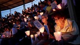 Umat Katholik di Meksiko menghadiri perayaan Pekan Suci di Monterey, Sabtu (20/4). (REUTERS/Daniel Becerril)