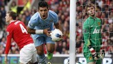 Manchester City meraih kemenangan telak 6-1 atas Man United di Old Trafford pada 23 Oktober 2011. Itu menjadi kemenangan terbesar Man City atas Man United dalam Derby Manchester. Gol Man City dicetak Mario Balotelli dan Edin Dzeko yang mengemas dua gol, sisanya dilesakkan Sergio Aguero dan David Silva. (REUTERS/Darren Staples)