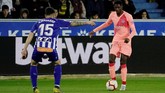 Ousmane Dembele menjadi salah satu penghuni trio lini depan Barcelona bersama Luis Suarez dan Philippe Coutinho. (REUTERS/Vincent West)