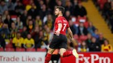 Shane Long merayakan gol cepat ke gawang Watford. Gol cepat Long mengalahkan rekor gol tercepat Liga Primer Inggris yang sebelumnya dipegang Ledley King yang membobol gawang Bradford saat laga baru berjalan 9,9 detik pada Desember 2000. (Reuters/Andrew Boyers)