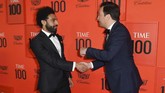 Mohamed Salah bertemu sejumlah nama tenar pada acara yang berlangsung di Lincoln Center, salah satunya pembaca acara talkshow Jimmy Fallon. (ANGELA WEISS / AFP)