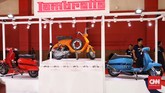 Motor Lambretta mengumumkan hadir di Indonesia melalui acara Indonesia International Motor Show (IIMS) 2019 yang berlangsung di JIExpo Kemayoran, Jakarta, 25 April 2019. (CNN Indonesia/Hesti Rika)
