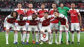 Starting XI Arsenal untuk melawan Valencia jelang leg pertama semifinal Liga Europa di Stadion Emirates, London, Kamis (2/5) malam waktu setempat. (REUTERS/Eddie Keogh)