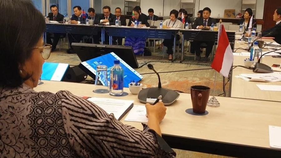 Sri Mulyani Indrawati bersama rombongan menghadiri acara pertemuan tahunan Asian Development Bank (ADB) Annual Meeting.