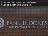 Cadangan Devisa RI Tergerus US$ 200 Juta Jadi US$ 124,3 M