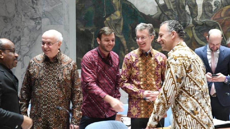 Batik di Sidang Dewan Keamanan PBB, Selasa (7/5/2019). (Foto: PBB)